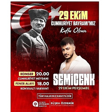 Antalya’da Cumhuriyet coşkusu fener alayı ve Semicenk konseriyle yaşanacak